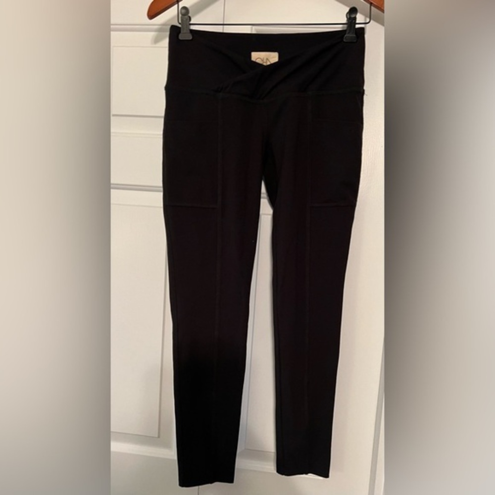 Chaser Women’s Black Tulip Waistband Leggings EUC S #1629